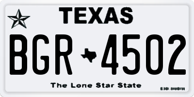 TX license plate BGR4502