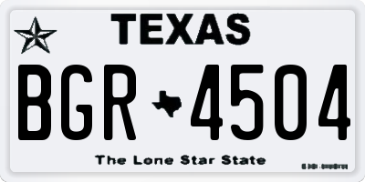 TX license plate BGR4504