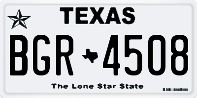 TX license plate BGR4508