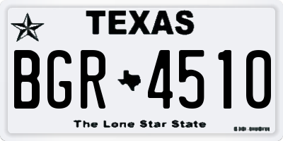 TX license plate BGR4510