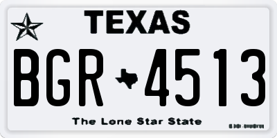 TX license plate BGR4513