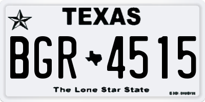 TX license plate BGR4515