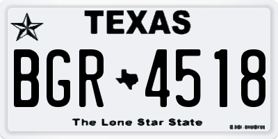 TX license plate BGR4518