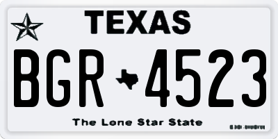 TX license plate BGR4523