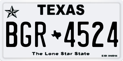 TX license plate BGR4524