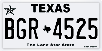 TX license plate BGR4525