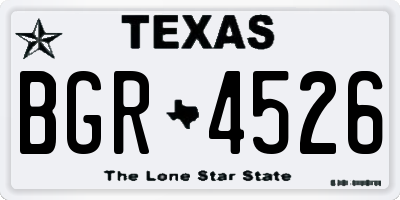 TX license plate BGR4526