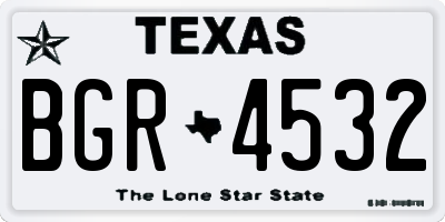 TX license plate BGR4532