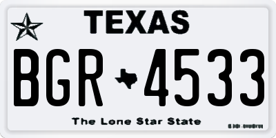 TX license plate BGR4533