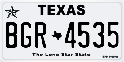 TX license plate BGR4535