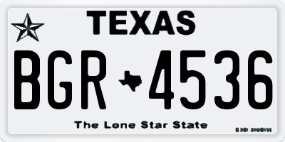 TX license plate BGR4536