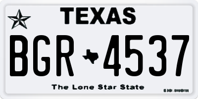 TX license plate BGR4537