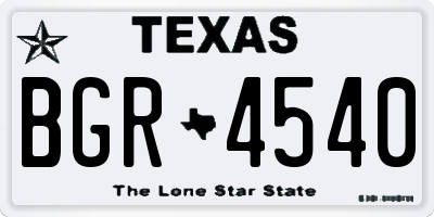 TX license plate BGR4540