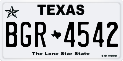 TX license plate BGR4542