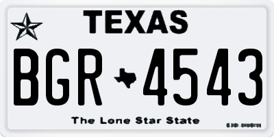 TX license plate BGR4543
