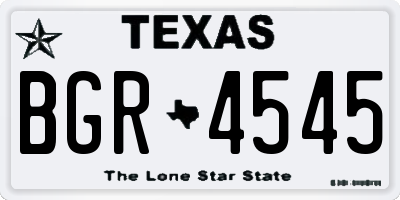 TX license plate BGR4545