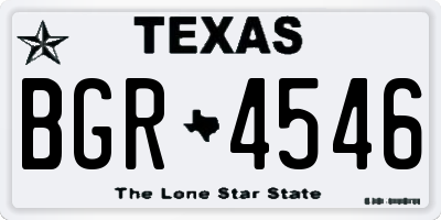 TX license plate BGR4546