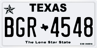 TX license plate BGR4548