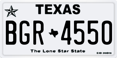 TX license plate BGR4550