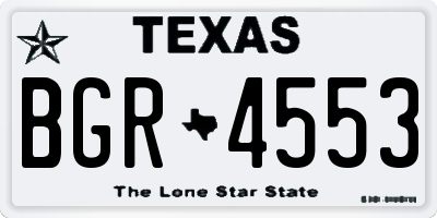 TX license plate BGR4553