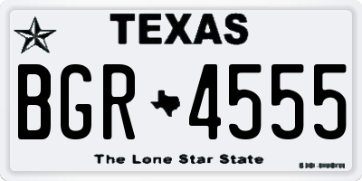 TX license plate BGR4555