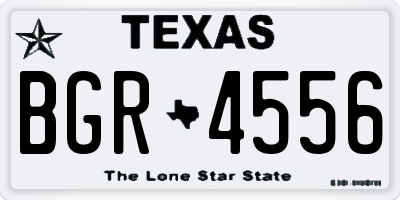 TX license plate BGR4556