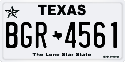 TX license plate BGR4561