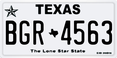 TX license plate BGR4563