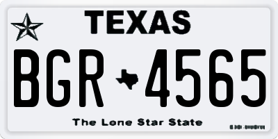 TX license plate BGR4565
