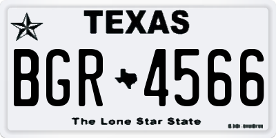TX license plate BGR4566