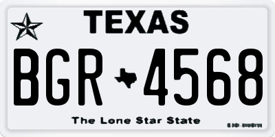 TX license plate BGR4568