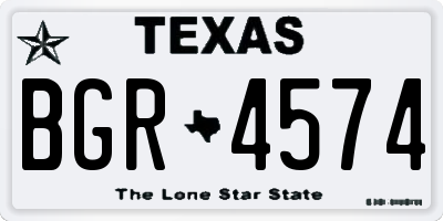 TX license plate BGR4574