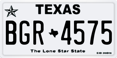 TX license plate BGR4575