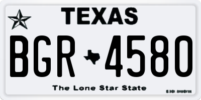 TX license plate BGR4580