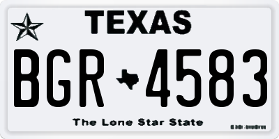 TX license plate BGR4583