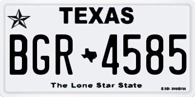 TX license plate BGR4585