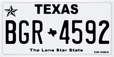 TX license plate BGR4592