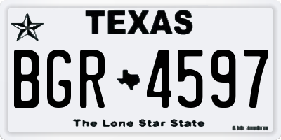 TX license plate BGR4597