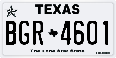 TX license plate BGR4601