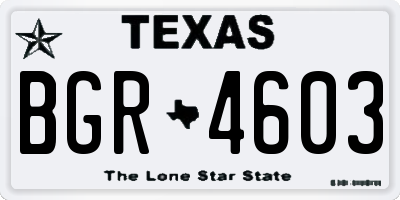 TX license plate BGR4603