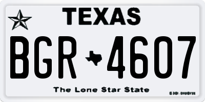 TX license plate BGR4607