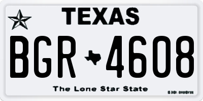 TX license plate BGR4608