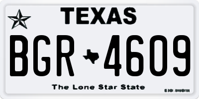 TX license plate BGR4609