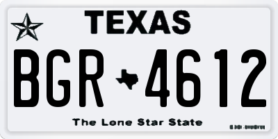 TX license plate BGR4612