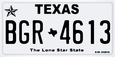 TX license plate BGR4613
