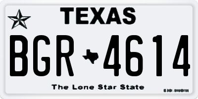 TX license plate BGR4614