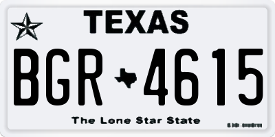 TX license plate BGR4615