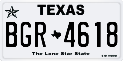 TX license plate BGR4618