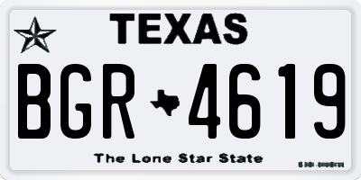TX license plate BGR4619