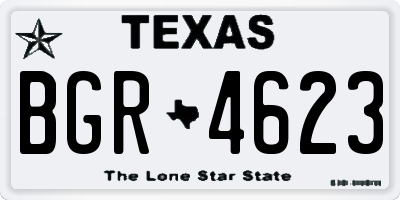 TX license plate BGR4623